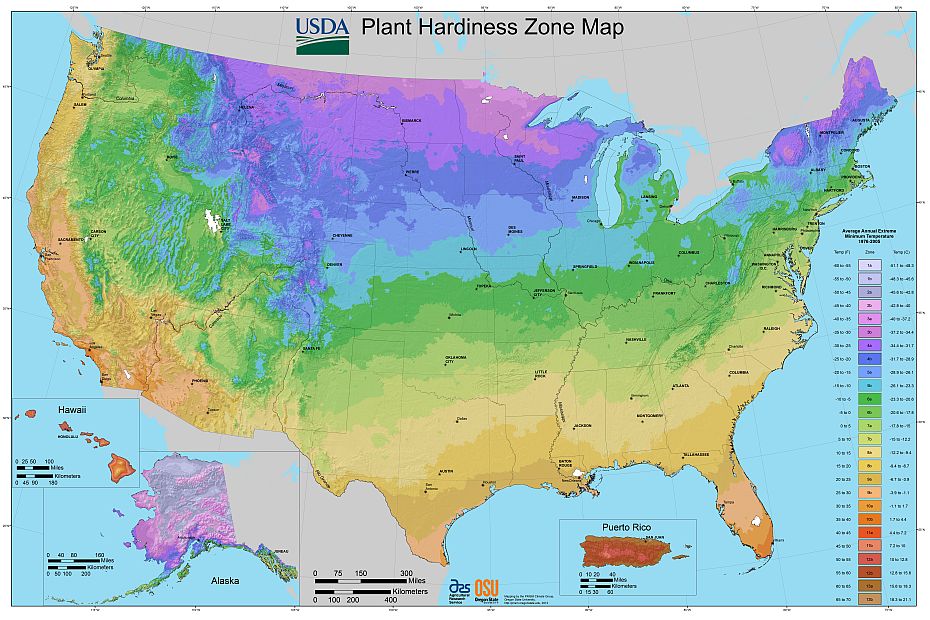 USDA Hardiness Zone Map