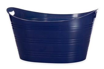 blue plastic tub
